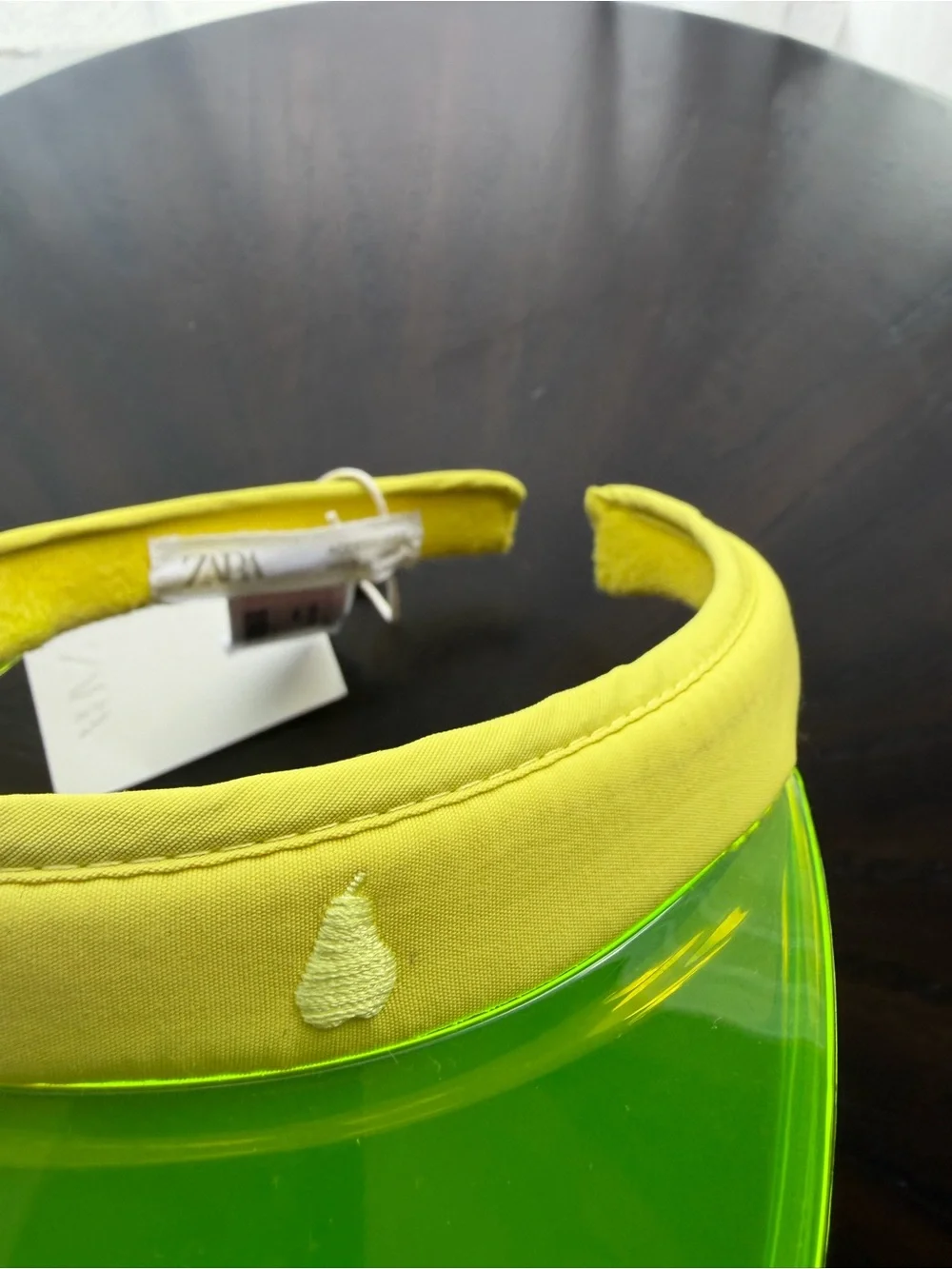 Zara Kids Neon Lime Transparent Visor with Yellow Band